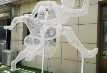 孝感鏤空健兒雕塑制造，校園雕塑，金屬鐵藝人物雕塑展品