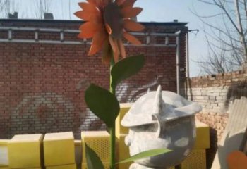 四平太陽花雕塑工程，美陳雕塑，玻璃鋼太陽花雕塑廠家
