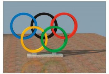 榆樹五環(huán)不銹鋼雕塑，現(xiàn)代景觀擺件，烤漆工藝制作