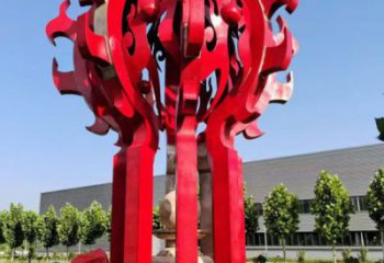 延邊火球雕塑，精神堡壘火球雕塑落地展示