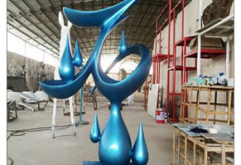 新余水滴雕塑，烤漆工藝，群雕不銹鋼水滴雕塑