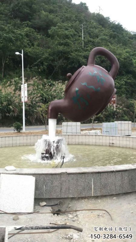 大武口小區天壺標志雕塑，多彩藝術，天壺雕塑生產廠家