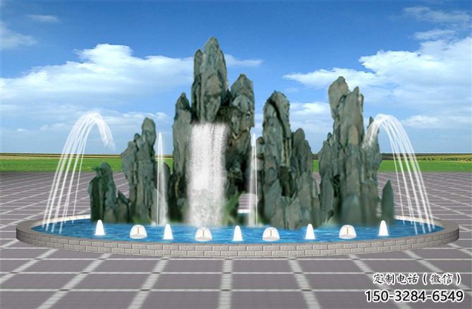 煙臺(tái)電影變頻噴泉雕塑，水景噴泉雕塑承接