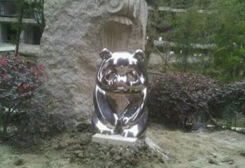 武川熊貓雕塑服務商，動物美陳雕塑，不銹鋼熊貓雕塑廠家