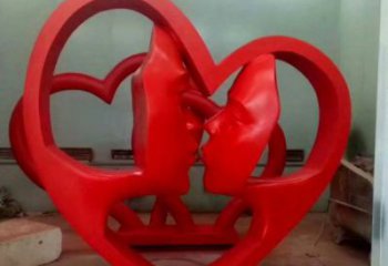 和林格爾制造心形人物雕塑供需，鋼管組合，雕塑工程制作供應
