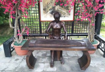 鄂爾多斯彈古箏雕塑廠家，景觀概念，民俗人物雕塑通用