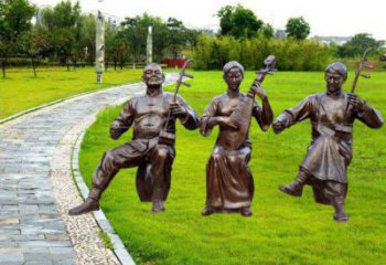 平羅拉二胡雕塑點擊，景觀雕塑，別墅民俗人物雕塑供求