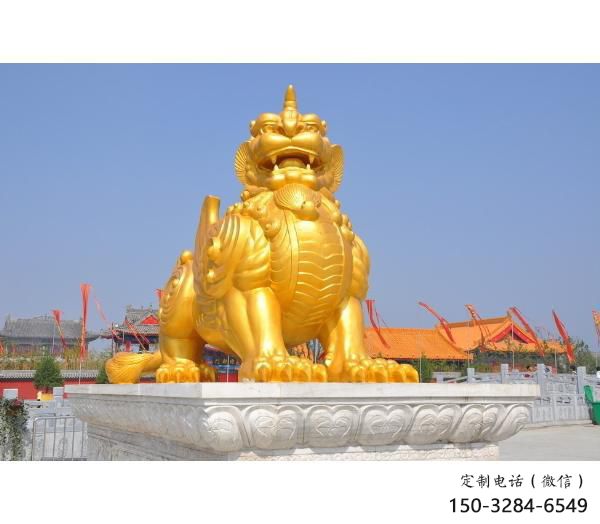 榆林廣場(chǎng)貔貅雕塑，動(dòng)物彩繪雕塑，抽象效果