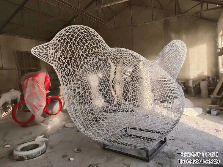 蓮湖鏤空小鳥雕塑精選，陸地擺件，鐵藝鳥兒雕塑精品