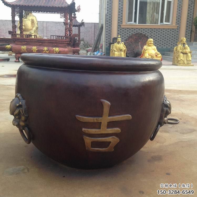 西安吉字銅缸雕塑-青銅鑄造