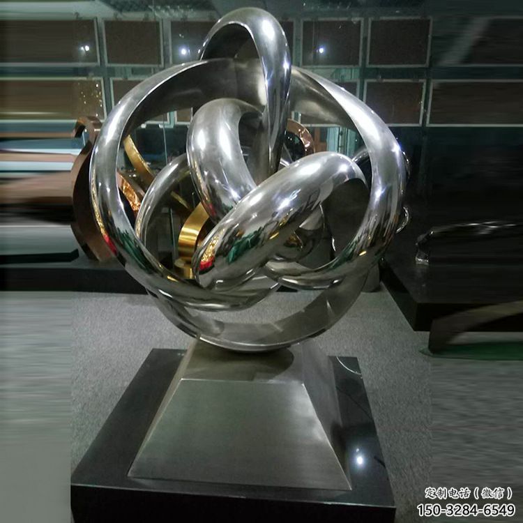 涼山地產(chǎn)雙環(huán)雕塑定做，城區(qū)小品，景觀不銹鋼雙環(huán)雕塑定價(jià)