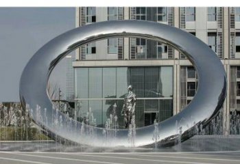 蓮湖小區圓環雕塑，水簾噴泉雕塑，水景藝術效果