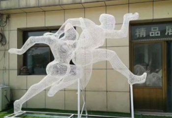咸陽鏤空體育雕塑供求，白鋼構件，鐵藝人物雕塑觀賞型