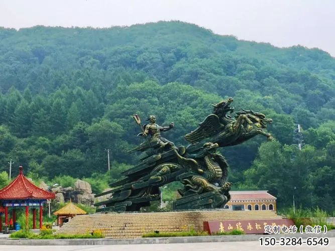 阿克蘇夸父逐日雕塑，鑄銅神話人物雕塑