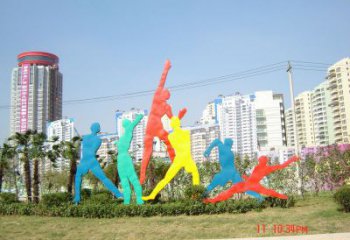 安多投籃雕塑，剪影工藝制作，不銹鋼體育人物雕塑