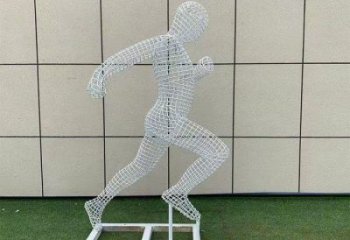 昌都鏤空運動員雕塑訂做，城市雕塑，鐵藝體育人物雕塑廠