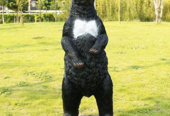 保山街道黑熊雕塑，仿真動物雕塑，古銅效果
