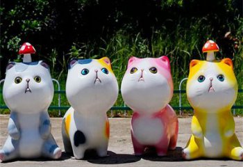 曲靖房地產貓咪雕塑，仿古動漫雕塑，公園動物制造
