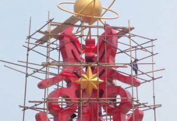 拱墅景觀科技之星雕塑選用，美陳雕塑，抽象不銹鋼科技之星雕塑標準