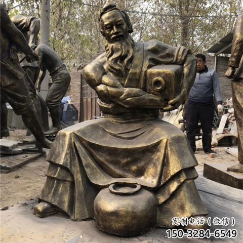 彩繪釀酒雕塑 現代民俗雕塑 公園酒文化雕塑